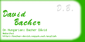 david bacher business card